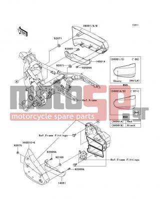 KAWASAKI - VULCAN 1600 CLASSIC 2007 - Body Parts - Side Covers - 36001-1684-L1 - COVER-SIDE,LH,C.C.RED