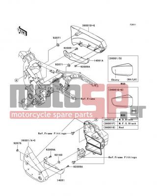 KAWASAKI - VULCAN 1600 MEAN STREAK 2007 - Body Parts - Side Covers - 14091-1344 - COVER,SIDE COVER,RH
