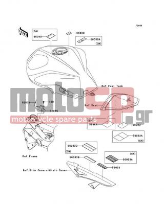 KAWASAKI - Z1000 2007 - Body Parts - Labels - 56053-0210 - LABEL-SPECIFICATION,TIRE&LOAD