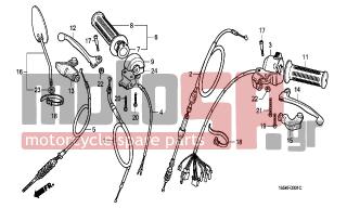 HONDA - Z50J (DK) 1996 - Frame - SWITCH/HANDLE/ LEVER/ CABLE (2) - 94001-050000S - NUT, HEX., 5MM
