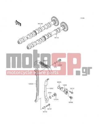 KAWASAKI - Z800 ABS 2016 - Engine/Transmission - Camshaft(s)/Tensioner - 12053-1399 - GUIDE-CHAIN,RR