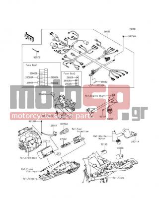 KAWASAKI - Z800 ABS 2016 -  - Chassis Electrical Equipment - 56030-0785 - LABEL,FUSE BOX1