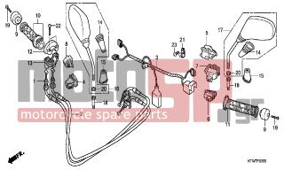 HONDA - SH300A (ED) ABS 2007 - Frame - SWITCH -CABLE-MIRROR - 90003-KTW-900 - BOLT, ADAPTER, 10MM