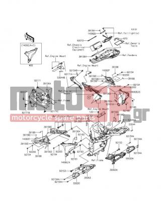 KAWASAKI - Z800 ABS 2016 -  - Frame Fittings - 92037-1163 - CLAMP,SPEED,L=58