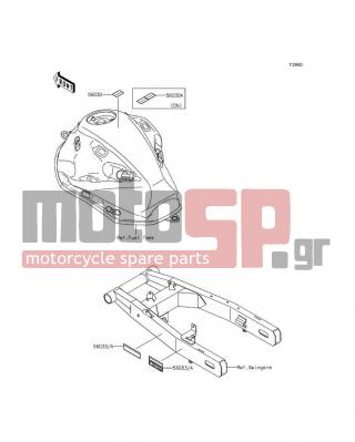 KAWASAKI - Z800 ABS 2016 - Body Parts - Labels - 56053-0922 - LABEL-SPECIFICATION,TIRE&LOAD