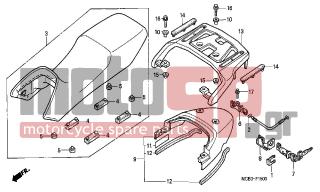 HONDA - XL650V (ED) TransAlp 2001 - Body Parts - SEAT - 77156-MCB-610 - CABLE, SEAT LOCK
