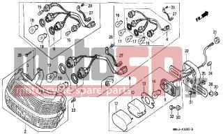 HONDA - CBR1000F (ED) 1988 - Electrical - TAILLIGHT - 93901-35020- - SCREW, TAPPING, 5X8