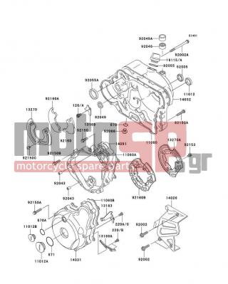KAWASAKI - KLR650 2006 - Engine/Transmission - Engine Cover(s) - 13169-1882 - PLATE,PULSING COIL LEAD