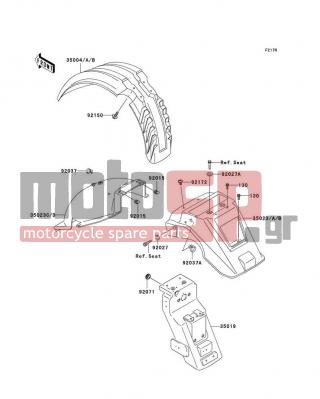 KAWASAKI - KLR650 2006 - Body Parts - Fenders - 35004-1394-260 - FENDER-FRONT,A.RED