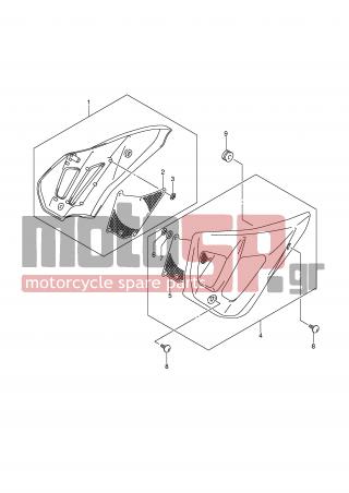 SUZUKI - GSF1200 (E2) 2006 - Body Parts - FRAME HEAD COVER (GSF1200/A) - 47520-38G02-YHL - COVER, FRAME HEAD LH (RED)