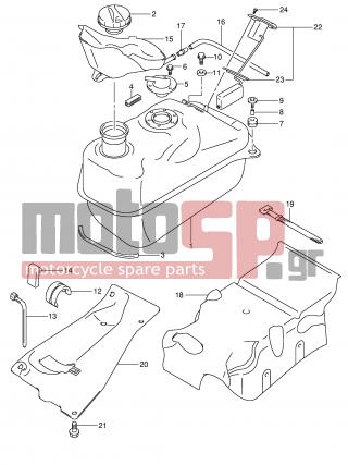 SUZUKI - AN400 (E2) Burgman 2001 - Body Parts - FUEL TANK (MODEL X/Y) - 09407-25402-000 - CLAMP (L:248)