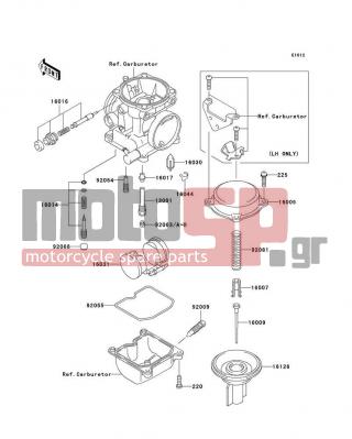 KAWASAKI - NINJA® 250R 2006 - Engine/Transmission - Carburetor Parts - 16005-1056 - TOP-CHAMBER,MIXING