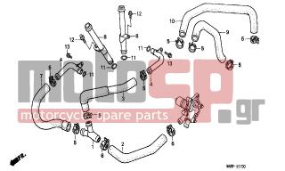 HONDA - XL600V (IT) TransAlp 1998 - Engine/Transmission - WATER PIPE - 19511-MM9-000 - PIPE, OUTLET WATER