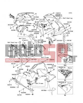 KAWASAKI - NINJA® ZX™-10R 2006 - Body Parts - Cowling Lowers - 92039-0023 - RIVET