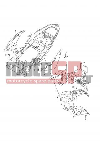 SUZUKI - GSR750 (E21) 2011 - Body Parts - REAR FENDER (GSR750L1 E24) - 63181-08J00-000 - COVER, REAR FENDER LH