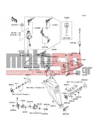 KAWASAKI - NINJA® ZX™-10R (EUROPEAN) 2006 -  - Ignition Switch/Locks/Reflectors - 11053-1856 - BRACKET,SEAT LOCK