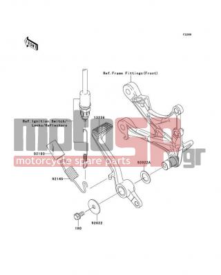 KAWASAKI - NINJA® ZX™-6R 2006 -  - Brake Pedal/Torque Link - 180L0614 - BOLT-UPSET-WS,6X14
