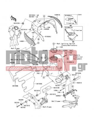 KAWASAKI - NINJA® ZX™-6R 2006 -  - Fuel Tank - 39156-0096 - PAD,FUEL TANK COVER
