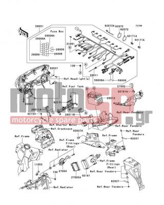 KAWASAKI - NINJA® ZX™-6RR 2006 -  - Chassis Electrical Equipment - 26011-0056 - WIRE-LEAD,BATTERY(-)