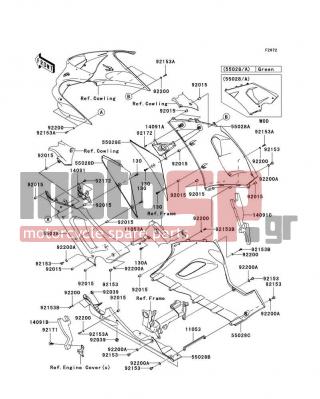 KAWASAKI - NINJA® ZX™-6RR 2006 - Body Parts - Cowling Lowers - 55028-0030-777 - COWLING,LWR,LH,L.GREEN