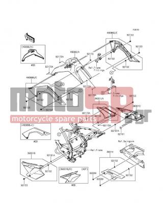 KAWASAKI - KLX®140 2015 - Εξωτερικά Μέρη - Side Covers/Chain Cover - 36001-0154-266 - COVER-SIDE,RR,LH,B.WHITE
