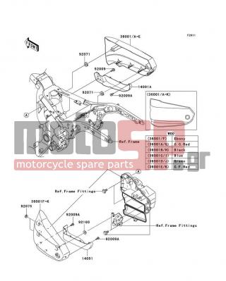 KAWASAKI - VULCAN 1600 NOMAD 2006 - Body Parts - Side Covers - 36001-1684-727 - COVER-SIDE,LH,M.D.GREEN
