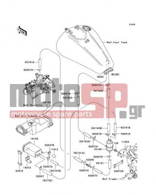 KAWASAKI - VULCAN 1600 NOMAD 2006 - Body Parts - Fuel Evaporative System(CA) - 14073-1219 - DUCT,CANISTER