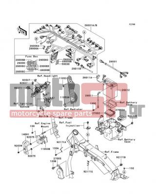 KAWASAKI - VULCAN 2000 2006 -  - Chassis Electrical Equipment - 26011-0013 - WIRE-LEAD,BATTERY(-)