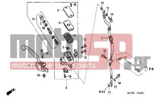 HONDA - VFR800 (ED) 2006 - Brakes - FR. BRAKE MASTER CYLINDER (VFR800) - 96001-0602507 - BOLT, FLANGE, 6X25