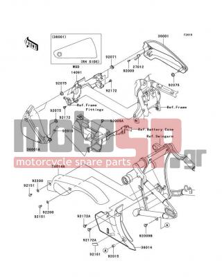 KAWASAKI - VULCAN 2000 LIMITED 2006 - Body Parts - Side Covers/Chain Cover - 36001-0031-GU - COVER-SIDE,RH,M.P.SILVER