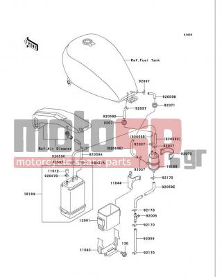 KAWASAKI - VULCAN 750 2006 - Body Parts - Fuel Evaporative System(CA) - 92037-1512 - CLAMP,CANISTER
