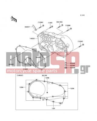 KAWASAKI - VULCAN 800 DRIFTER 2006 - Engine/Transmission - Right Engine Cover(s) - 14032-1403 - COVER-CLUTCH