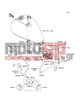 KAWASAKI - VULCAN 900 CLASSIC 2006 - Body Parts - Fuel Evaporative System(CA) - 92037-1512 - CLAMP,CANISTER