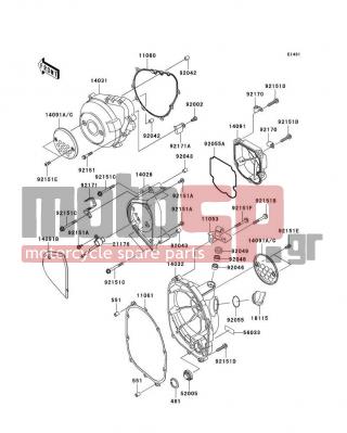 KAWASAKI - Z1000 2006 - Engine/Transmission - Engine Cover(s) - 92055-1570 - RING-O,PULSE COVER
