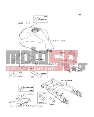 KAWASAKI - Z1000 2006 - Body Parts - Labels - 56053-0041 - LABEL-SPECIFICATION,TIRE&LOAD