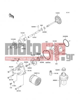 KAWASAKI - ZZR600 2006 - Engine/Transmission - Oil Pump/Oil Filter - 92055-1532 - RING-O,WATER PUMP COVER