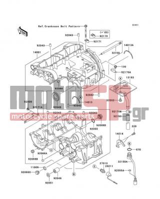 KAWASAKI - CANADA ONLY 2005 - Engine/Transmission - Crankcase - 14013-1004 - RING-POSITION,T=1.98