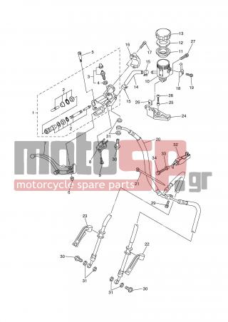 YAMAHA - YZF R6 (GRC) 2006 - Brakes - FRONT MASTER CYLINDER - 2C0-26279-00-00 - Guide, Cable