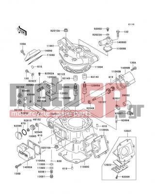 KAWASAKI - KDX220R 2005 - Engine/Transmission - Cylinder Head/Cylinder - 14090-1534 - COVER,THERMOSTAT