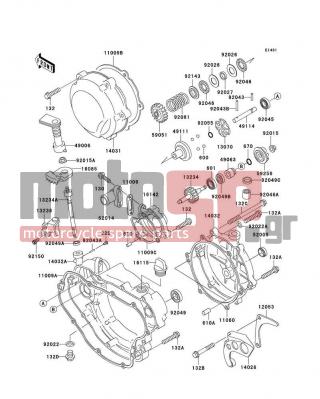 KAWASAKI - KDX220R 2005 - Engine/Transmission - Engine Cover(s) - 14032-1419 - COVER-CLUTCH