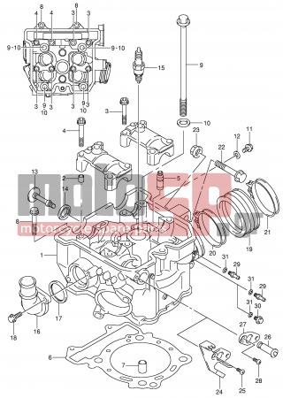 SUZUKI - DR-Z400 S (E2) 2002 - Engine/Transmission - CYLINDER HEAD -  - SPARK PLUG (DENSO,U22ESR-N) 