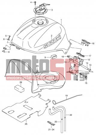 SUZUKI - SV1000 (E2) 2003 - Body Parts - FUEL TANK (SV1000K3/U1K3/U2K3) - 09404-06433-000 - CLAMP