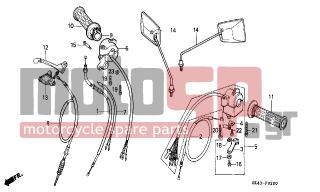 HONDA - C50 (GR) 1988 - Frame - SWITCH/LEVER/CABLE (C50DF/G/DG/SN) - 35340-086-722 - SWITCH COMP., FR. STOP