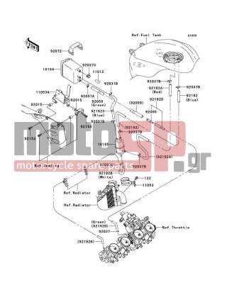 KAWASAKI - NINJA® ZX™-10R 2005 - Body Parts - Fuel Evaporative System - 92037-010 - CLAMP,TUBE