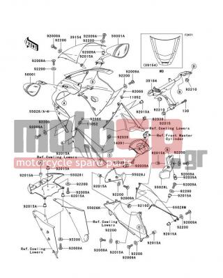 KAWASAKI - NINJA® ZX™-12R 2005 - Body Parts - Cowling - 14091-1211 - COVER,UNDER BRACKET