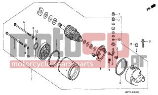 HONDA - CBF500 (ED) 2004 - Electrical - STARTING MOTOR - 31206-MN4-008 - HOLDER SET, BRUSH