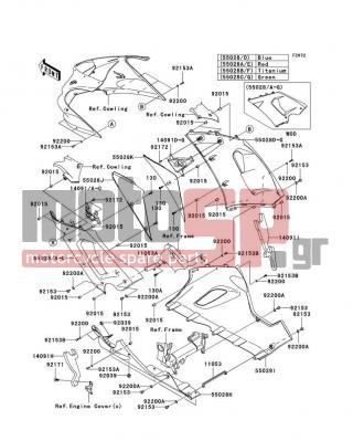 KAWASAKI - NINJA® ZX™-6R 2005 - Body Parts - Cowling Lowers - 92200-0157 - WASHER,10.4X15.9X0.5