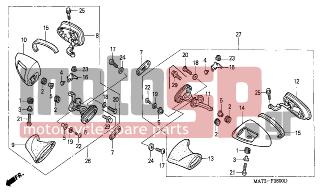 HONDA - CBR1100XX (ED) 2002 - Body Parts - BACK MIRROR - 88123-MAT-000 - BOOT, L. BACK MIRROR