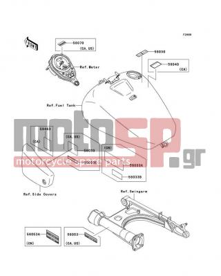 KAWASAKI - VULCAN 1500 CLASSIC 2005 - Body Parts - Labels - 56053-0101 - LABEL-SPECIFICATION,TIRE&LOAD