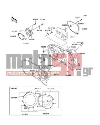 KAWASAKI - VULCAN 1500 CLASSIC 2005 - Engine/Transmission - Right Engine Cover(s) - 92170-1804 - CLAMP